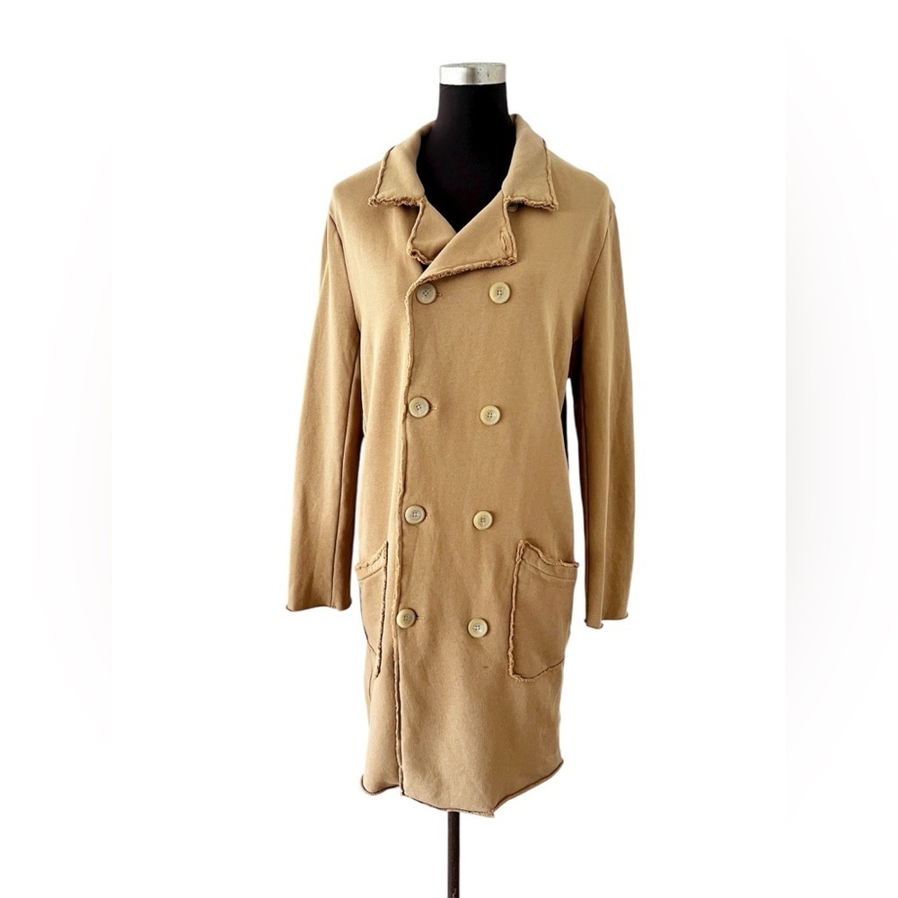 Frank & Eileen Belfast Sweatshirt Trench Coat in Camel Tan Womens Large - Picture 6 of 12